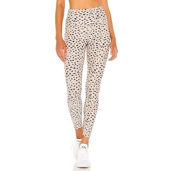 Beach Riot Taupe Spot Animal Print Ribbed Ayla Leggings - Picture 1 of 10